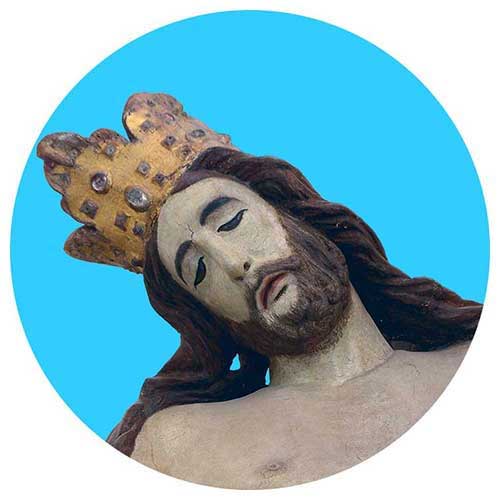 Painted wood Christ image